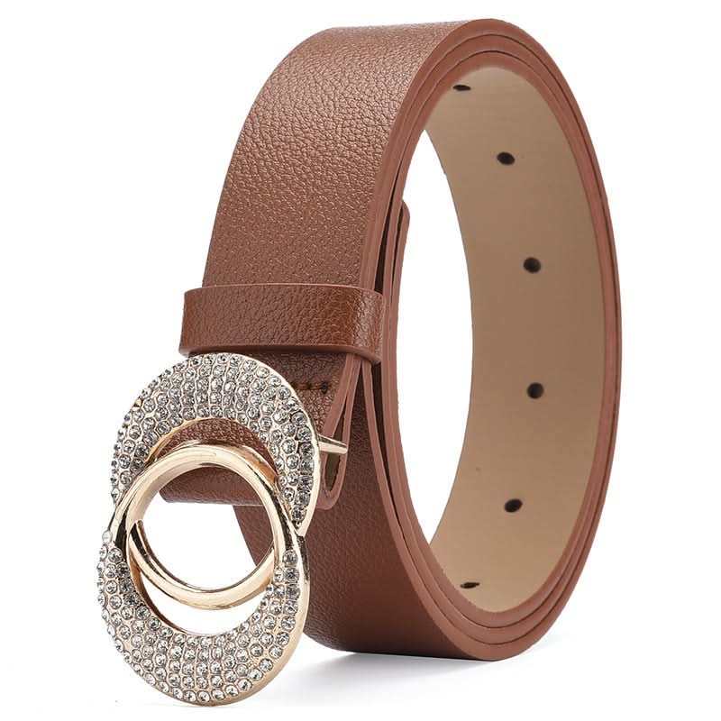 Women's Elegant Thin Belt – Double Round Buckle Waist Belt