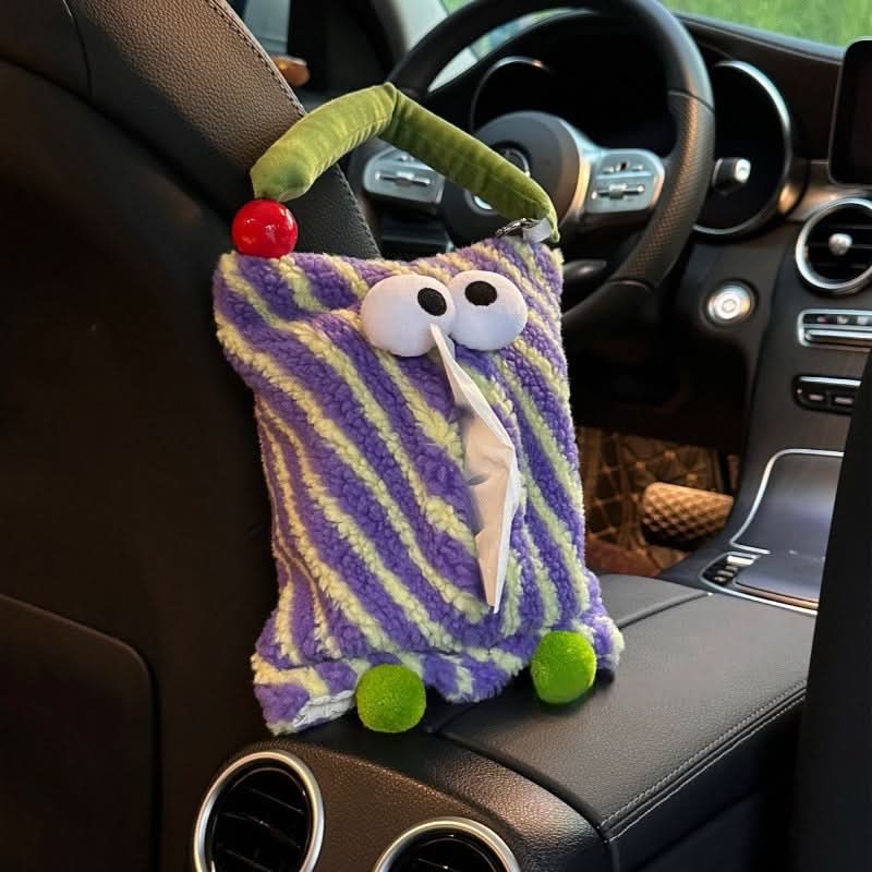 Cartoon Monster Plush Tissue Box for Car