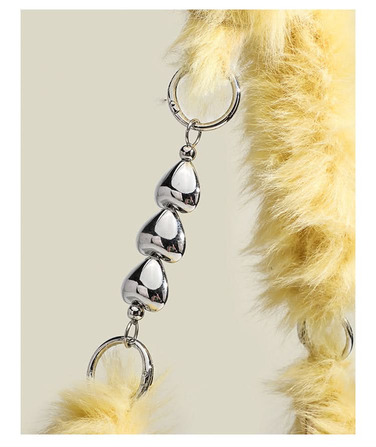 Women's Plush Fur Shoulder Bag – Trendy Korean-Style Handheld Messenger Bag