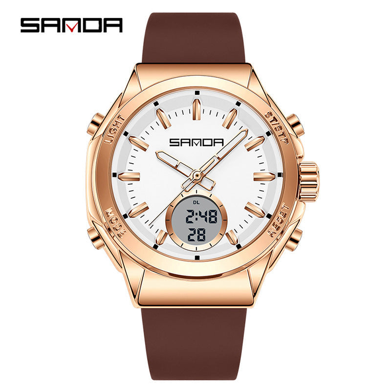 SANDA Youth Dual Display Sports Watch – Waterproof Multifunction Student Watch