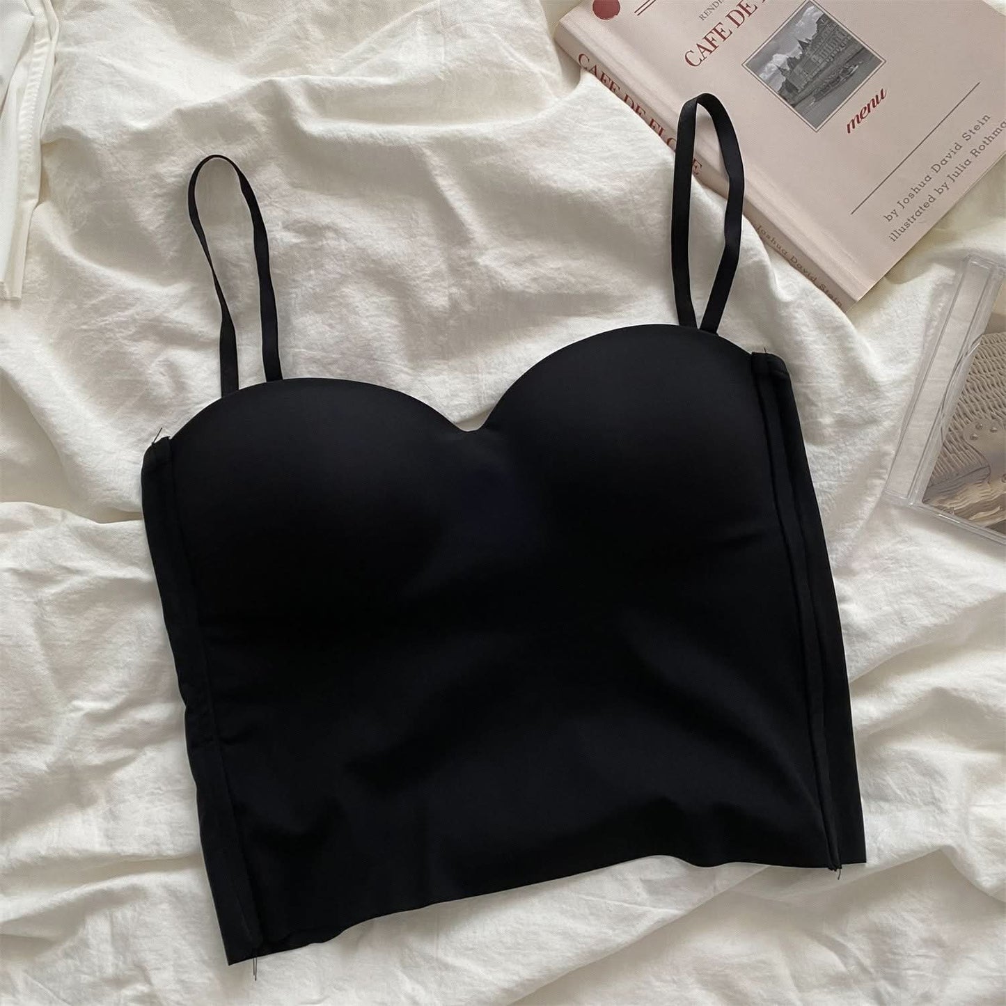 Ice Silk Yoga Camisole with Built-In Bra
