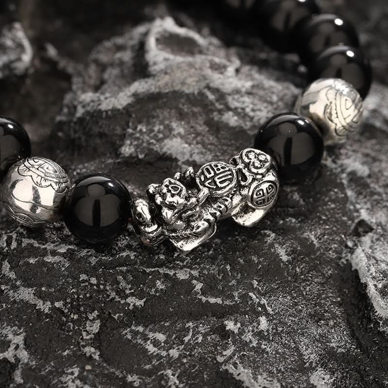 Men’s Stylish Obsidian Pixiu Bracelet – Braided Wealth Jewelry