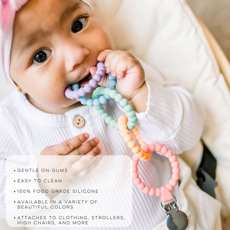 Soft Silicone Baby Teething Rings – BPA-Free, Soothing Chew Toy