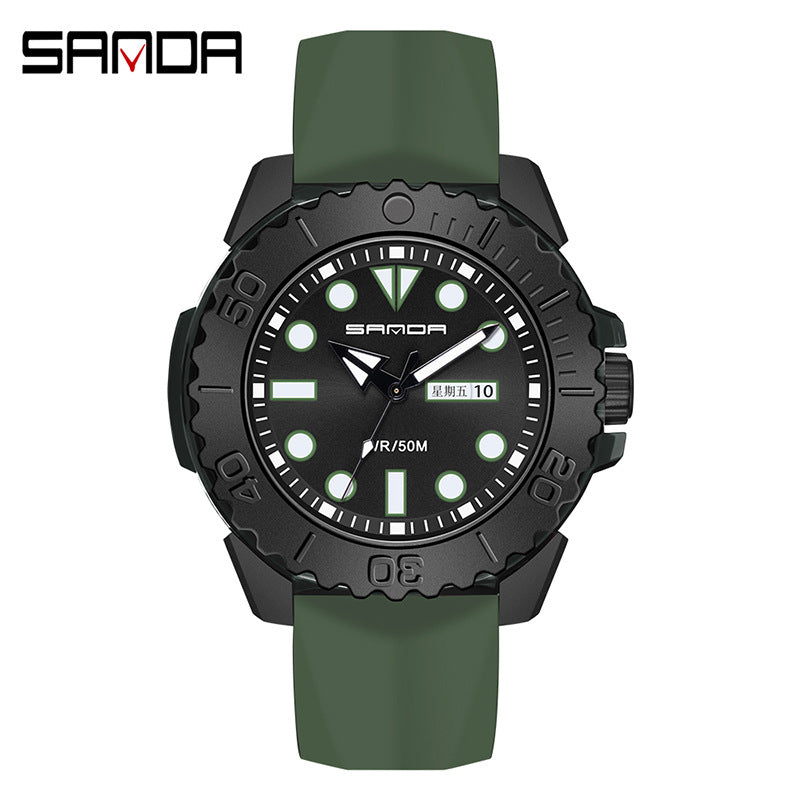 Sanda Digital Sports Watch for Men – Waterproof Silicone Outdoor Electronic Watch