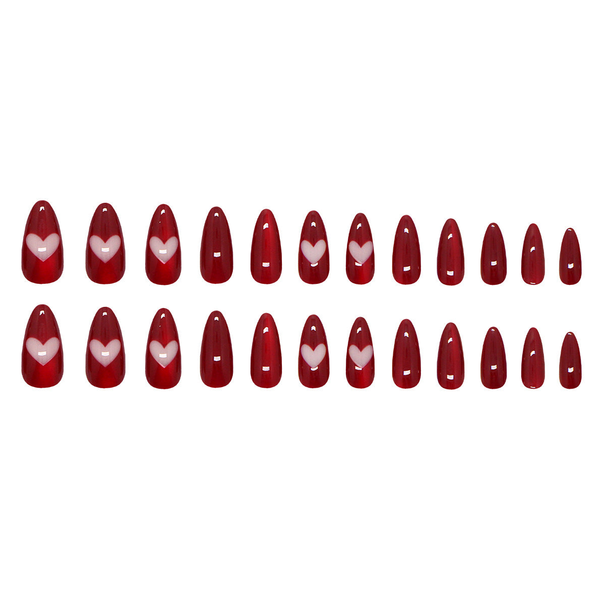 Cat Eye False Nails – Love Heart Hollow Design, Wearable & Detachable