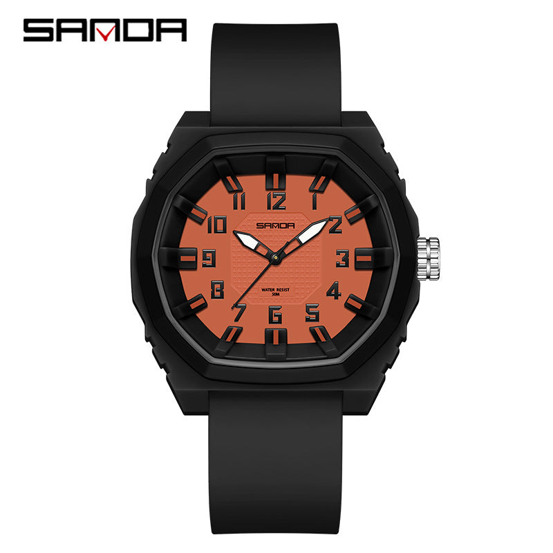 Sanda Waterproof Digital Sports Watch – Durable Dual Display Quartz Watch for Students