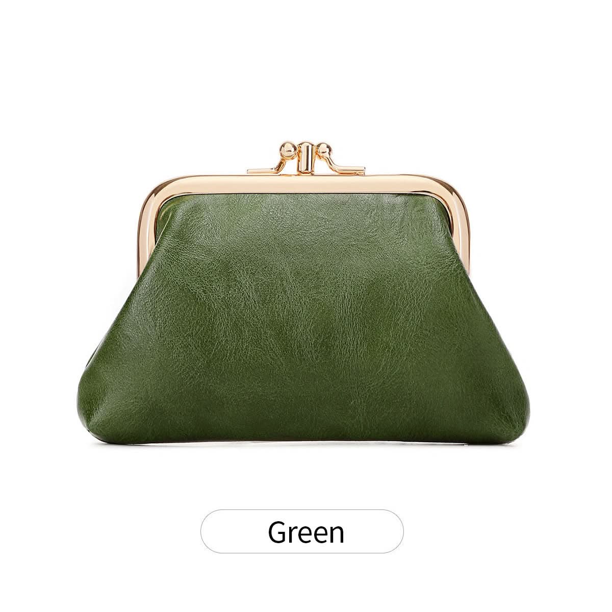 Women's PU Leather Coin Purse – Retro Clip Key Card Wallet