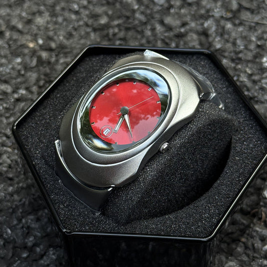 Men's Trendy Quartz Watch – Oval Dial Alloy Strap, Waterproof Fashion Timepiece