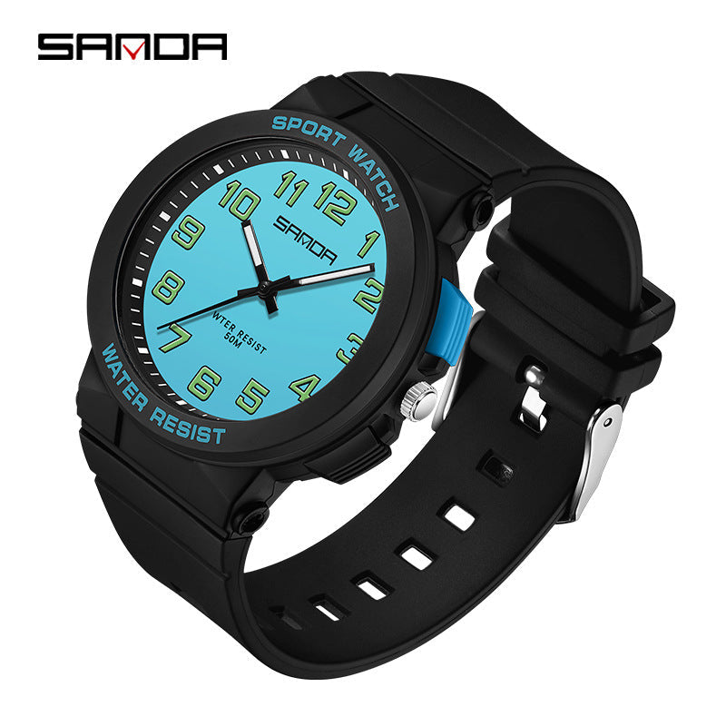 Sanda Luminous Waterproof Sports Watch – Analog Quartz Watch for Students & Youth