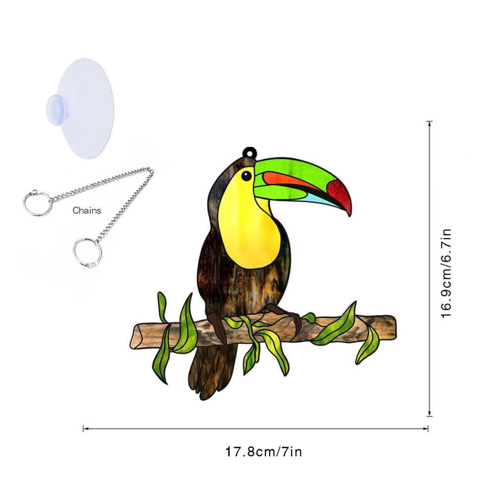 Colorful Acrylic Bird Pendant – Hanging Animal Wall Decor