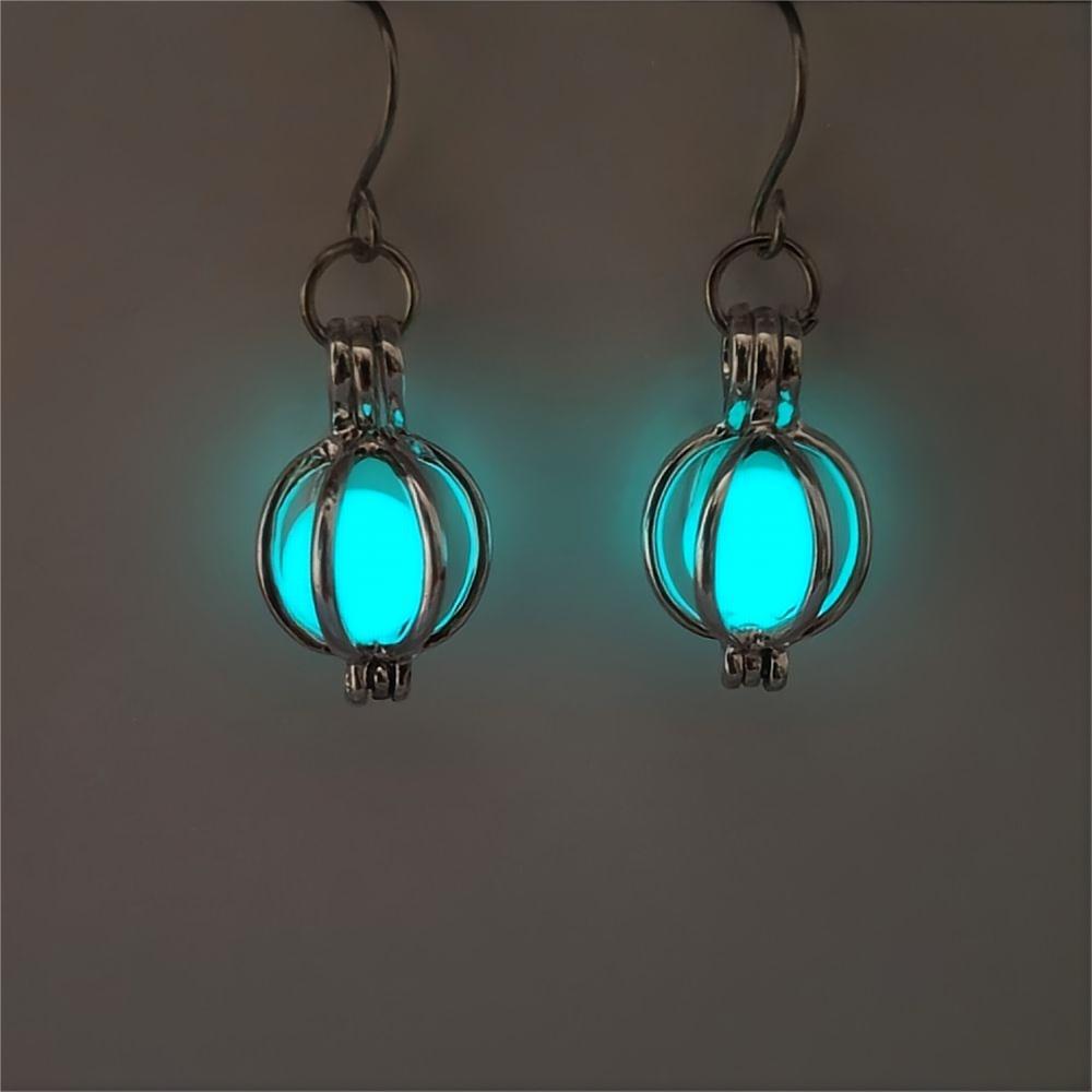 Luminous Pumpkin Halloween Earrings for Women – 3D Drop Hook Style