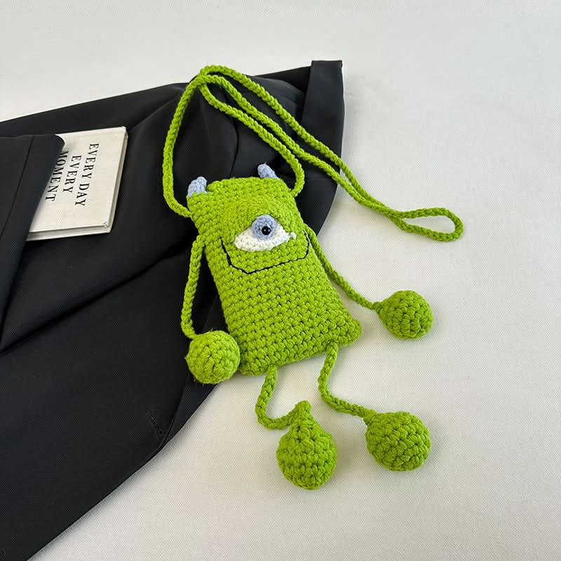 Cute Cartoon Crossbody Bag – Woolen Woven Mini Shoulder Bag