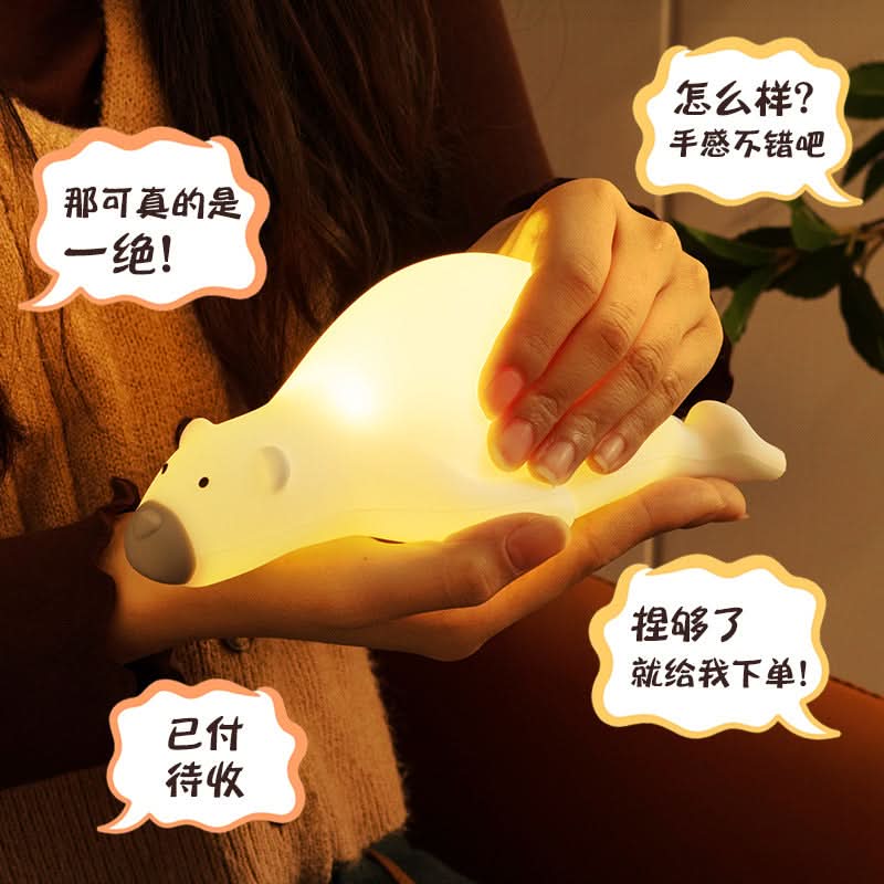 Papa Bear Silicone Night Light – Rechargeable Touch Lamp