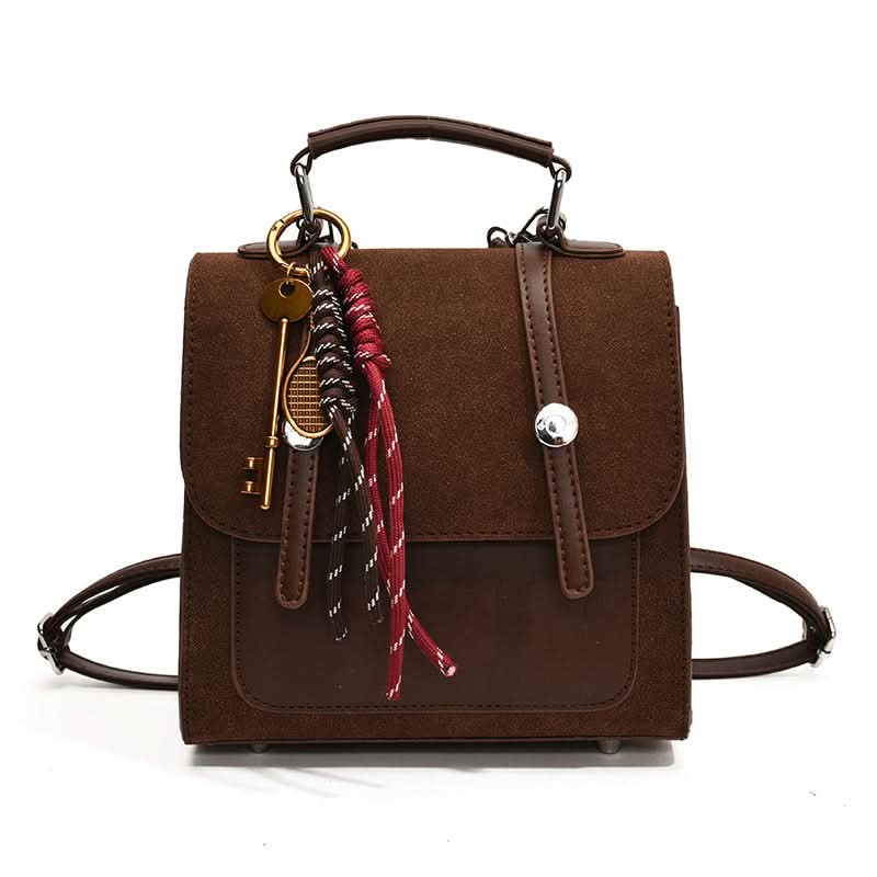 Women's Retro Leather Backpack – Stylish Multifunctional Bag with Handle