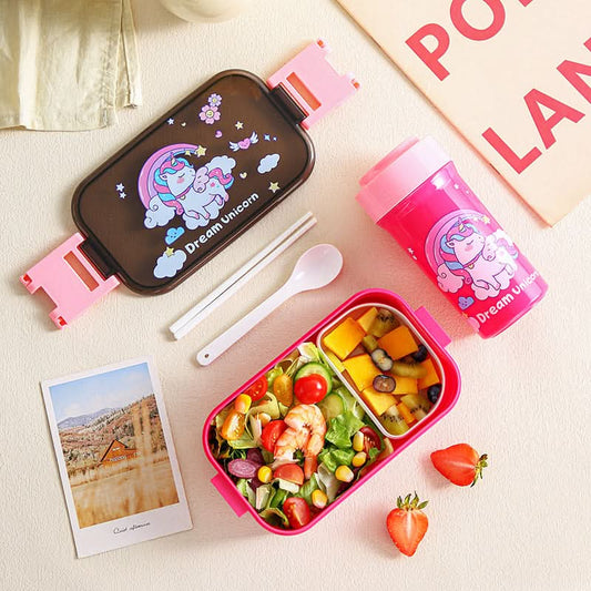 Kids’ Bento Microwave-Safe Food Container with Cute Design Lunch Box – 800-1000ml