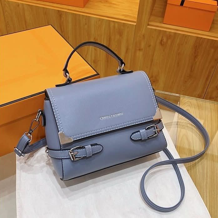 Women's Retro PU Leather Small Square Handbag – With Flap Closure