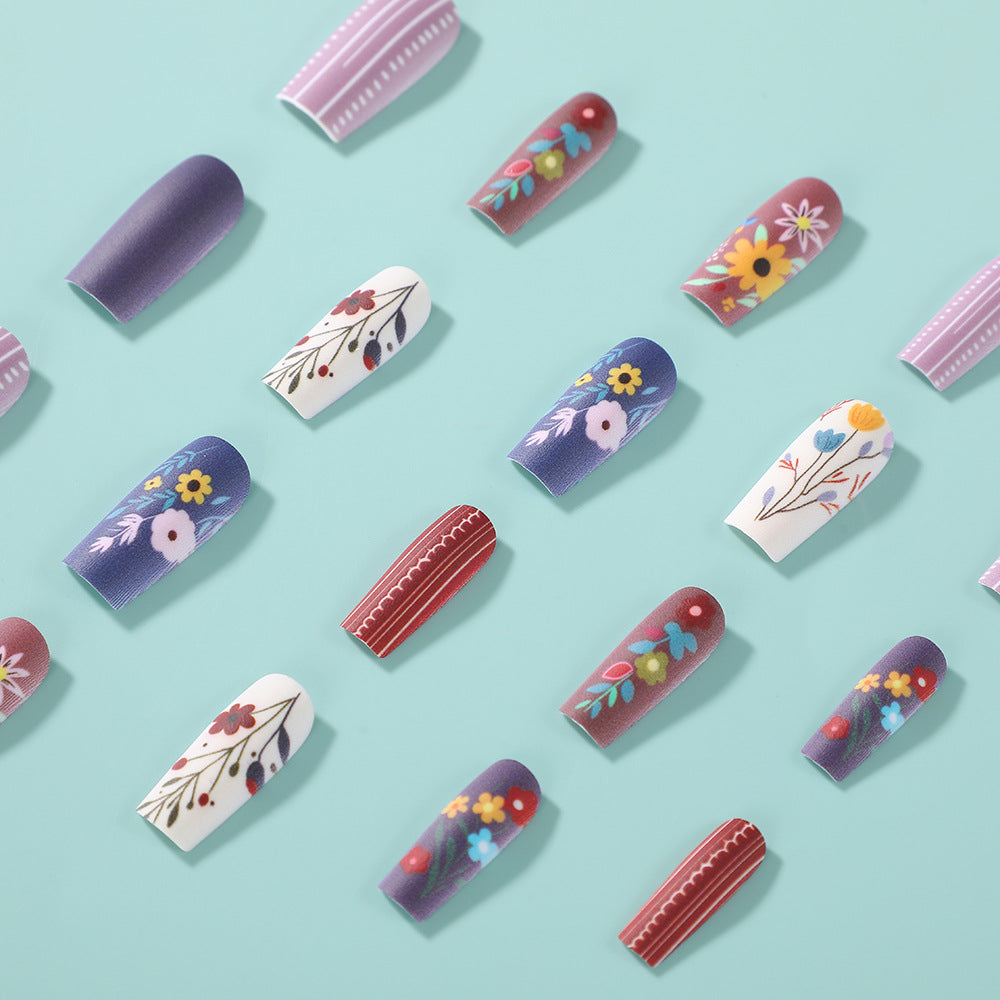 Matte Sunflower Press-On Nails – Colorful Medium Square Acrylic Set
