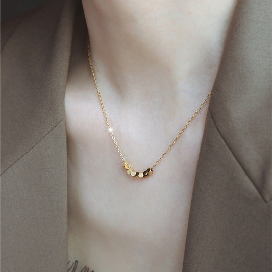 Minimalist Gold Titanium Steel Necklace – Geometric Square Pendant for Women
