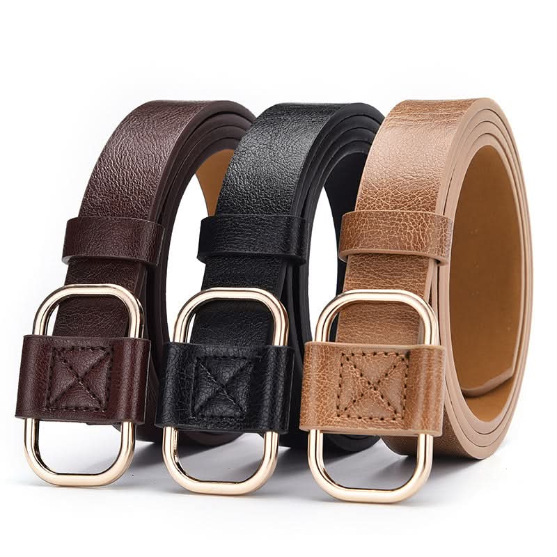 Women's Adjustable Faux Leather Belt - with Alloy Buckle