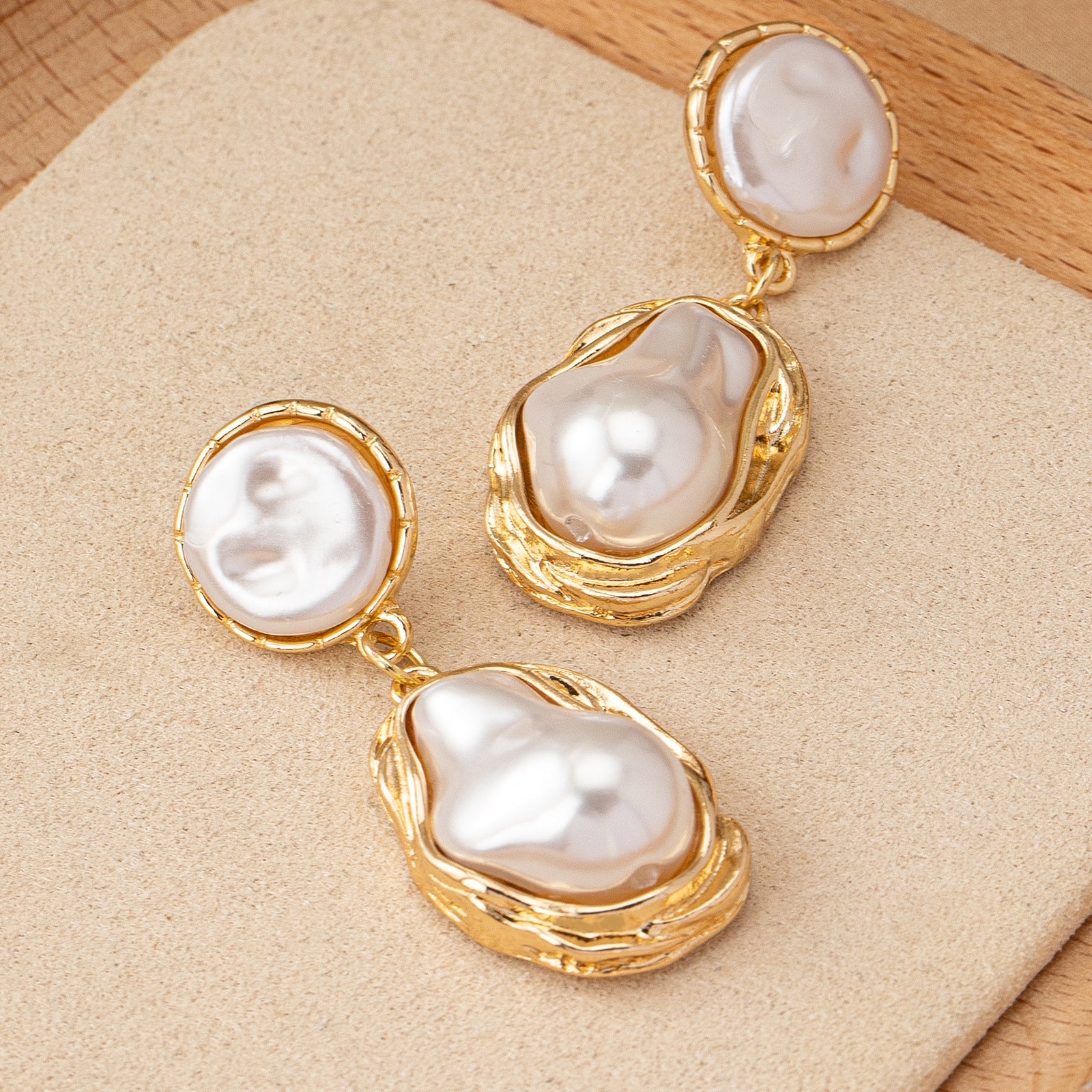 Baroque Pearl Earrings for Women – Alloy Retro Geometric Fashion Jewelry
