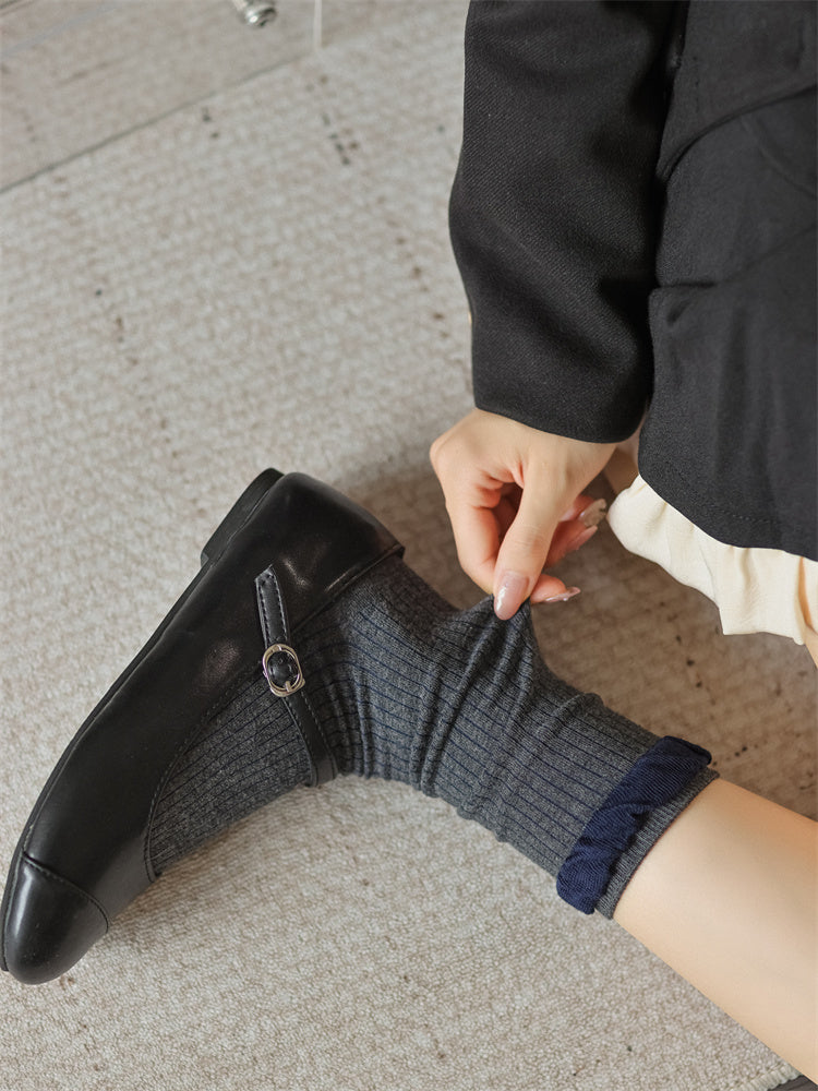 Women's Retro Cotton Socks – Mid-Tube Pile Socks, Soft & Anti-Friction Casual Style