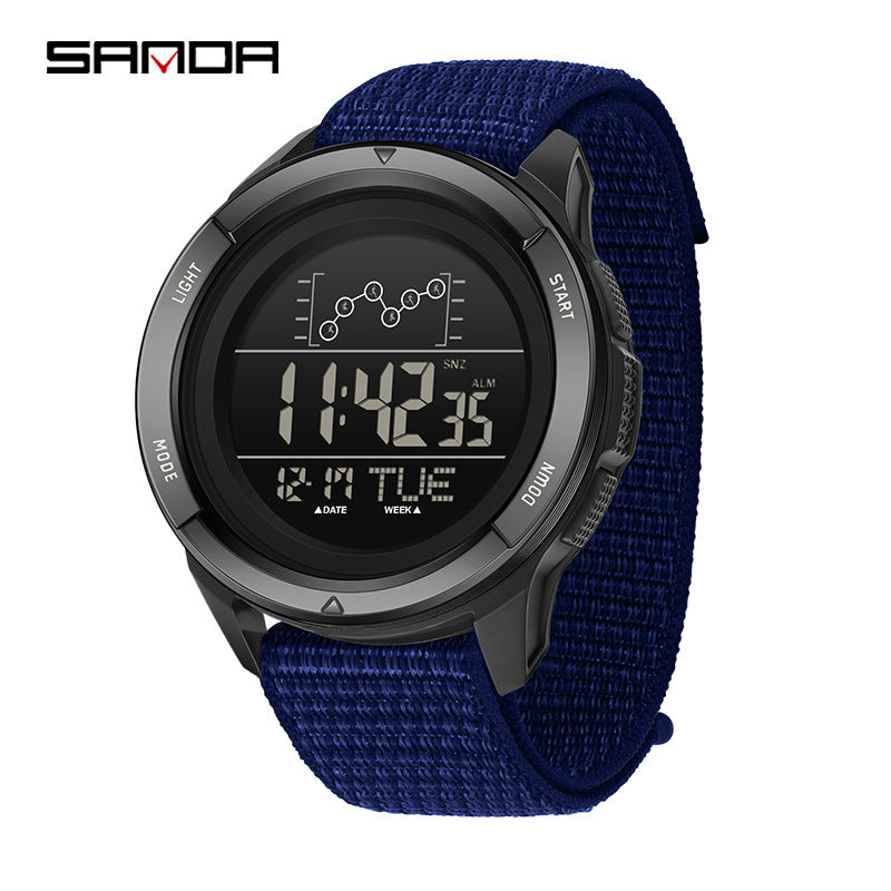 SANDA Digital Sports Watch – Multifunction Waterproof Student Watch with Nylon Strap