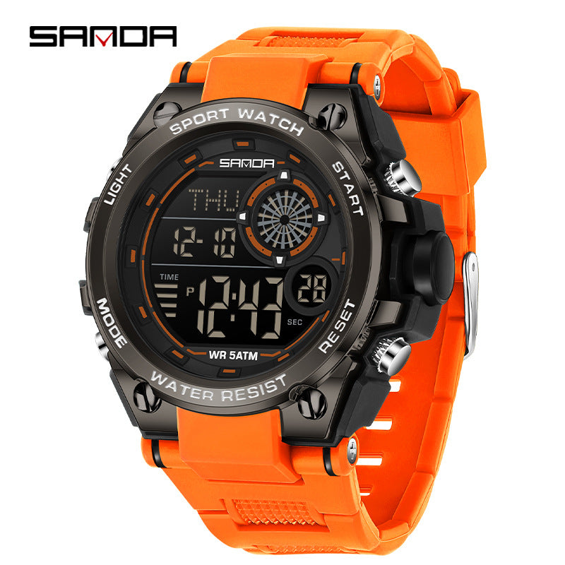 Sanda Digital Sports Watch – Multifunction Student Watch with Alarm & Dual Time