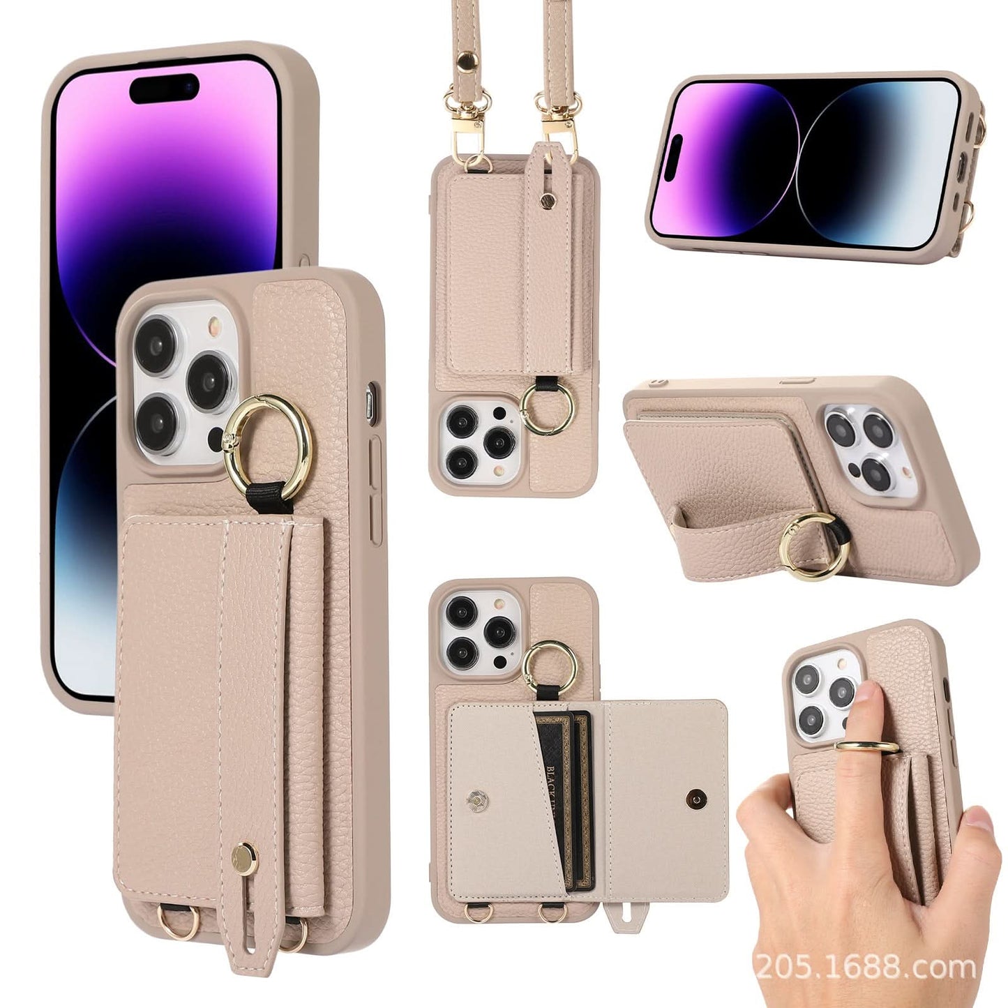 Leather Phone Case with Card Holder for iPhone