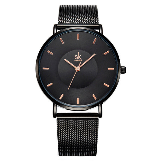SK Minimalist Women’s Quartz Watch – Fashion Waterproof Wristwatch with Milanese Strap