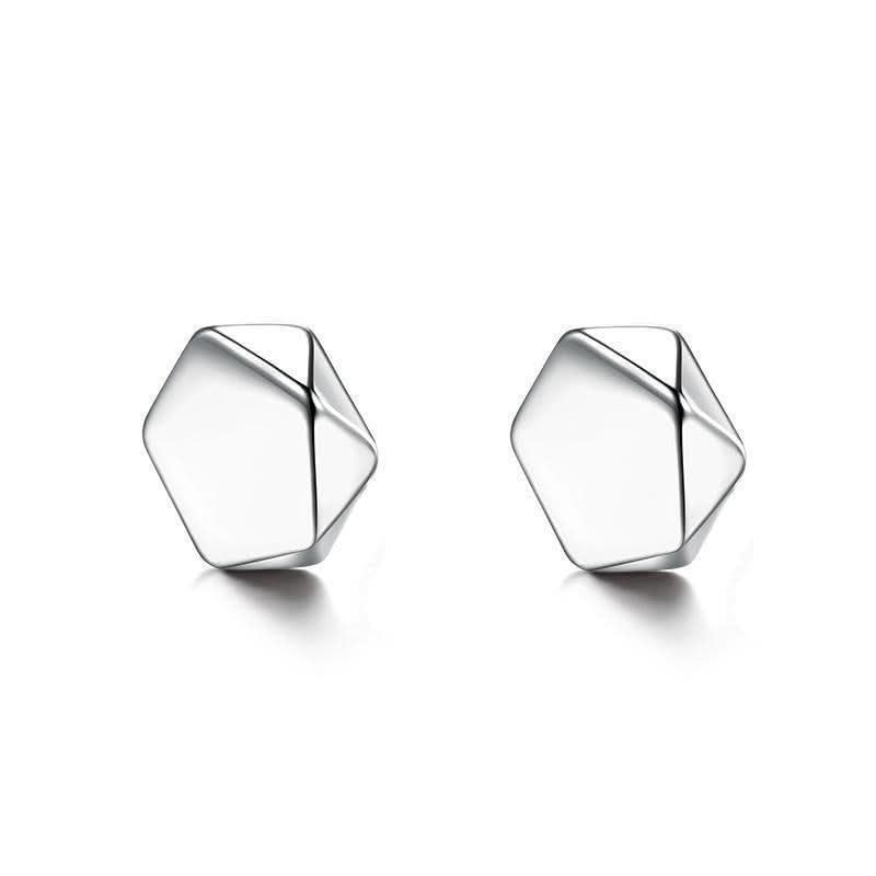 Men’s Hexagonal Magnetic Ear Clip – Non-Piercing Geometric Earrings