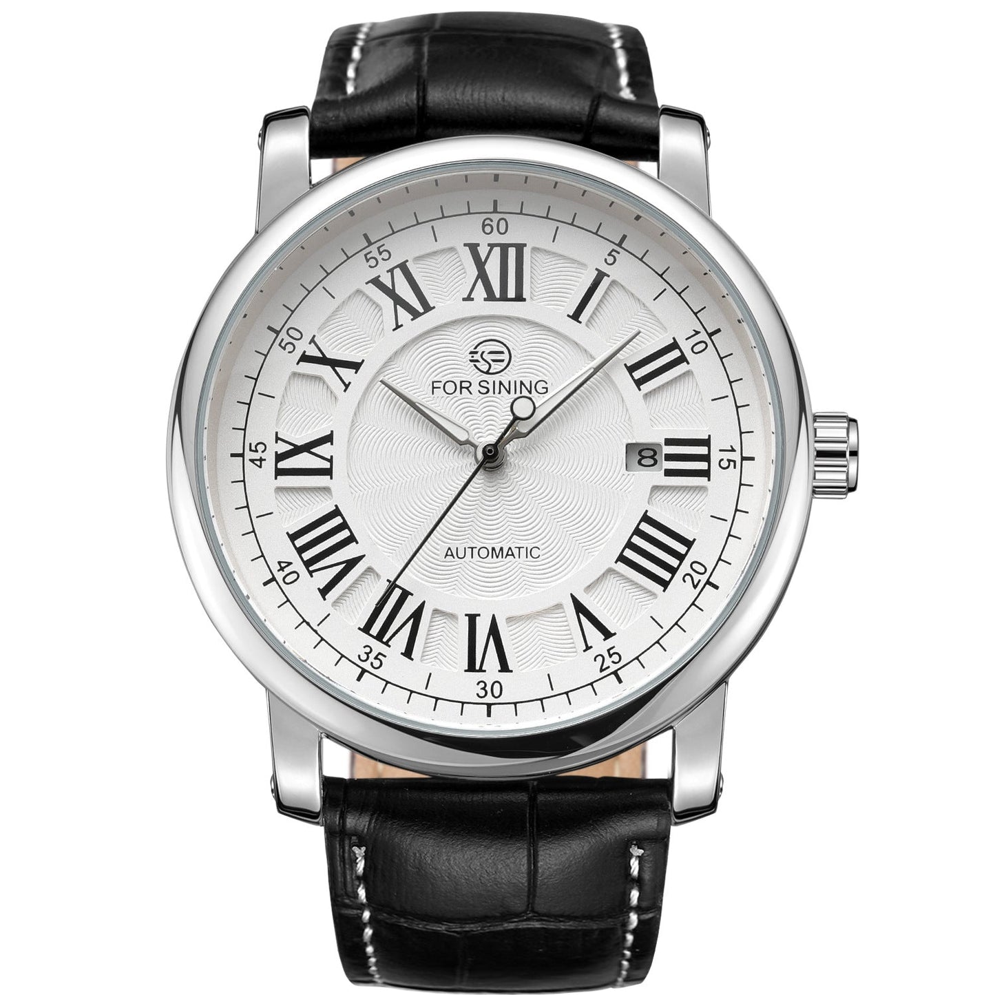 Men’s Automatic Mechanical Watch – 44mm Calendar Dial, Waterproof Leather Strap