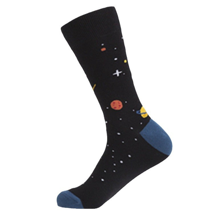 Men’s Trendy Cotton Crew Socks – High-Tube Breathable Fashion Socks