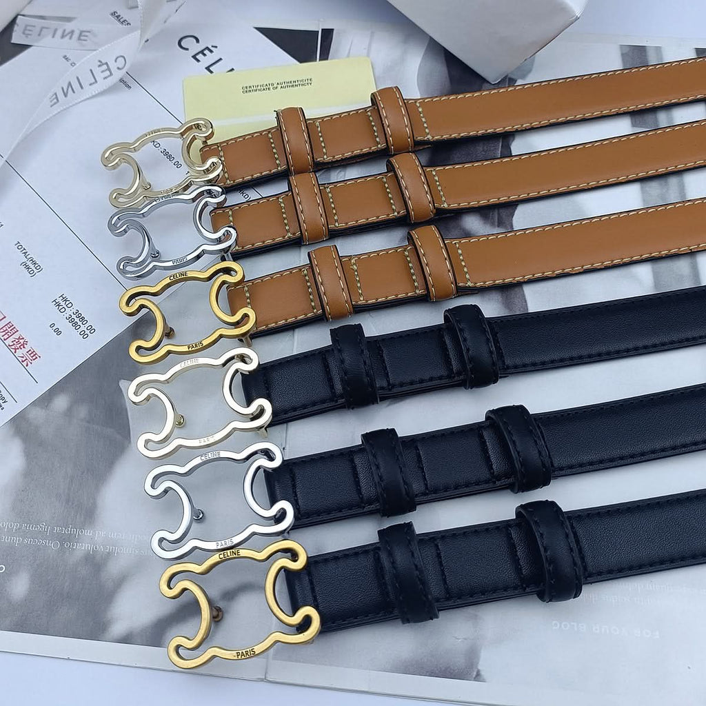 Women's Vintage-Inspired Smooth Buckle Leather Belt – for Dresses & Casual Wear