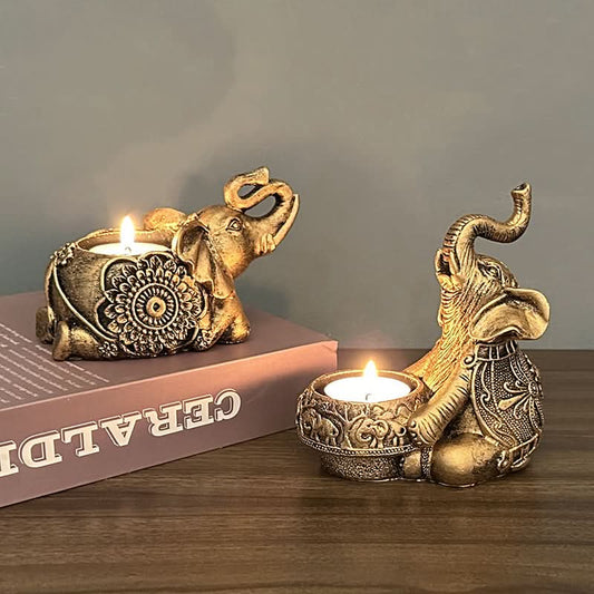 Animal Elephant Resin Candlestick - Elegant Table Decor