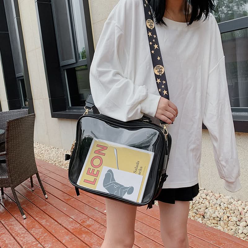 Transparent Jelly Backpack for Students - Multi-Purpose Shoulder Bag