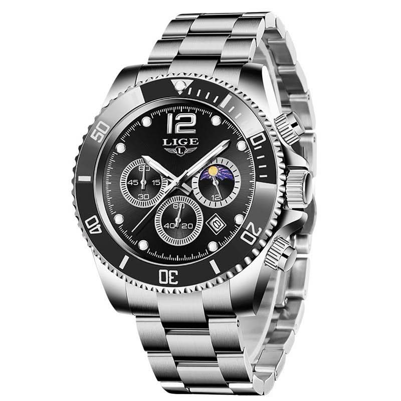 Men’s Quartz Sports Chronograph Watch with 24-Hour Dial & Calendar