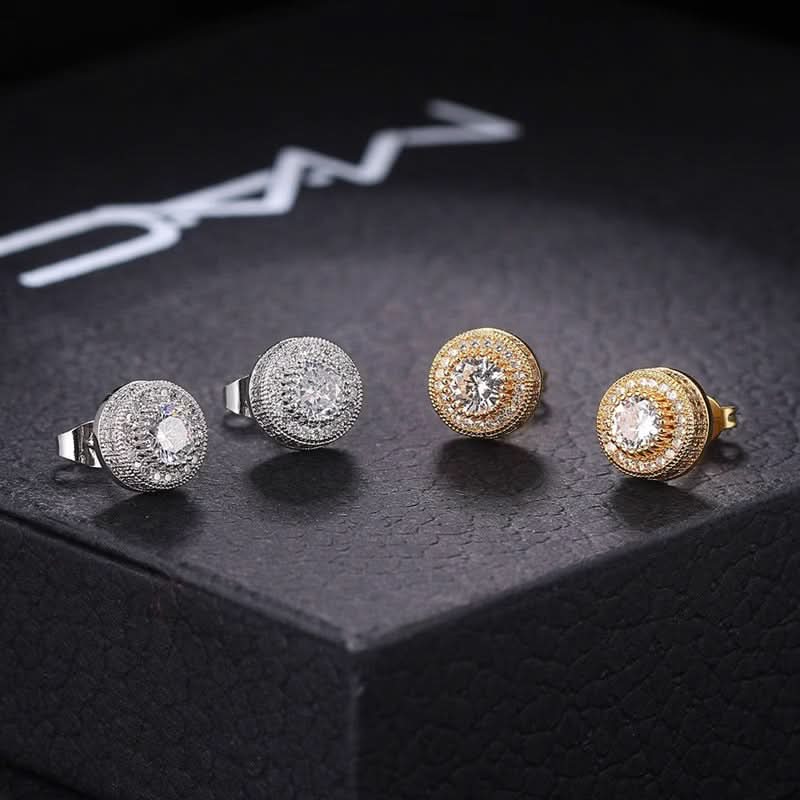 Unisex Trendy Zircon Stud Earrings – European Style