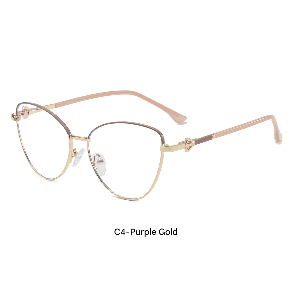 Ultra-Light Metal Cat Eye Blue Light Glasses – Trendy Butterfly Frame for Women