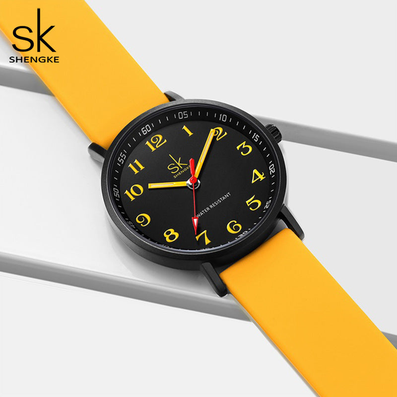 SK Women’s Sports Quartz Watch – Waterproof Silicone Strap, Lightweight Wristwatch