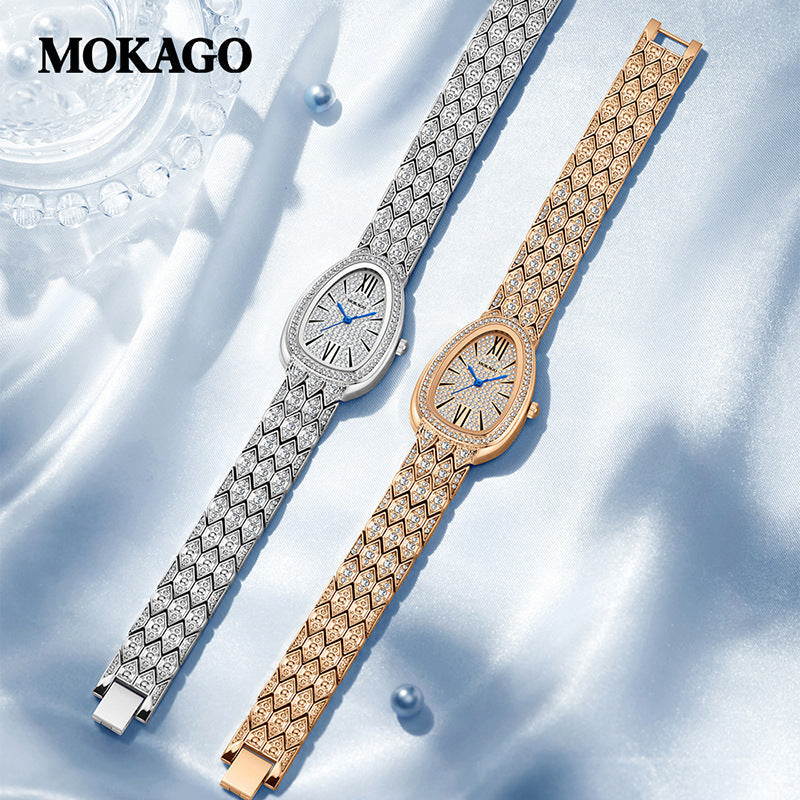 MOKAGO Luxury Water Drop Diamond Women’s Watch – Elegant Fashion Watch