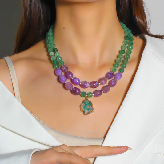 Irregular Resin Multi-Layer Necklace – Trendy Geometric Clavicle Chain for Women