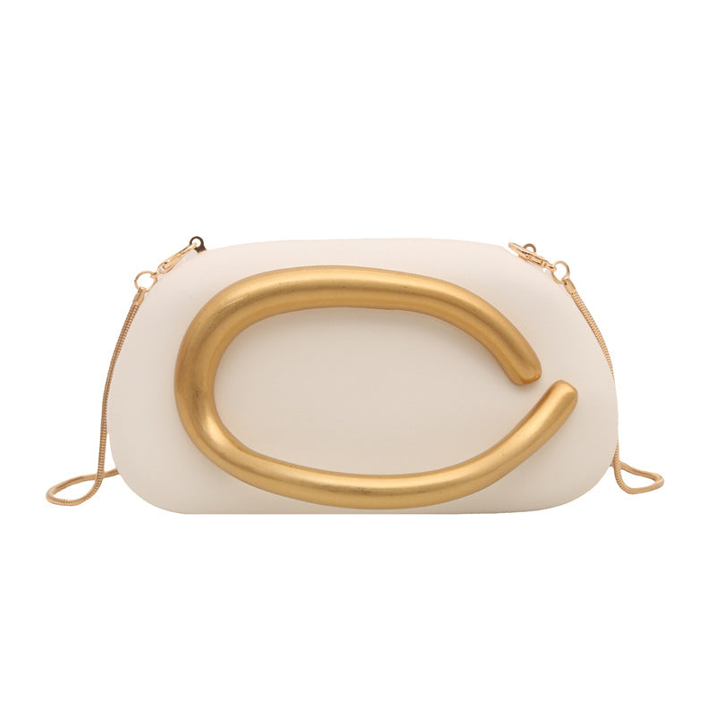 Mini Box Shoulder Bag – Retro Chain Design with Metal Handle