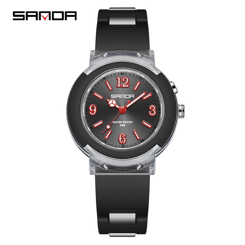 Sanda Kids Waterproof Quartz Watch – LED Light Analog Sports Watch for Boys & Girls
