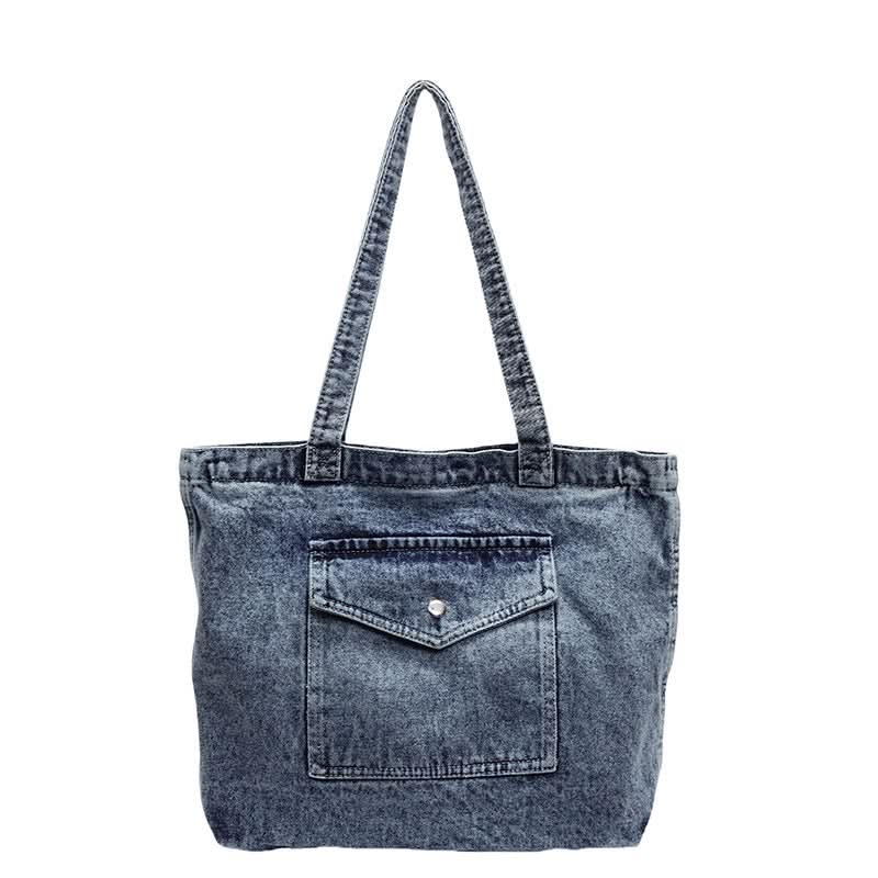 Women's Large Capacity Denim Shoulder Bag – Spring Retro Tote Bag