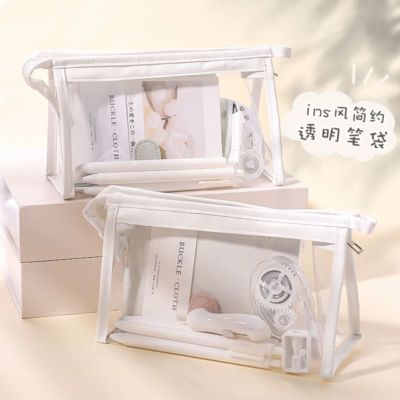 Large Capacity Transparent Stationery Pencil Bag