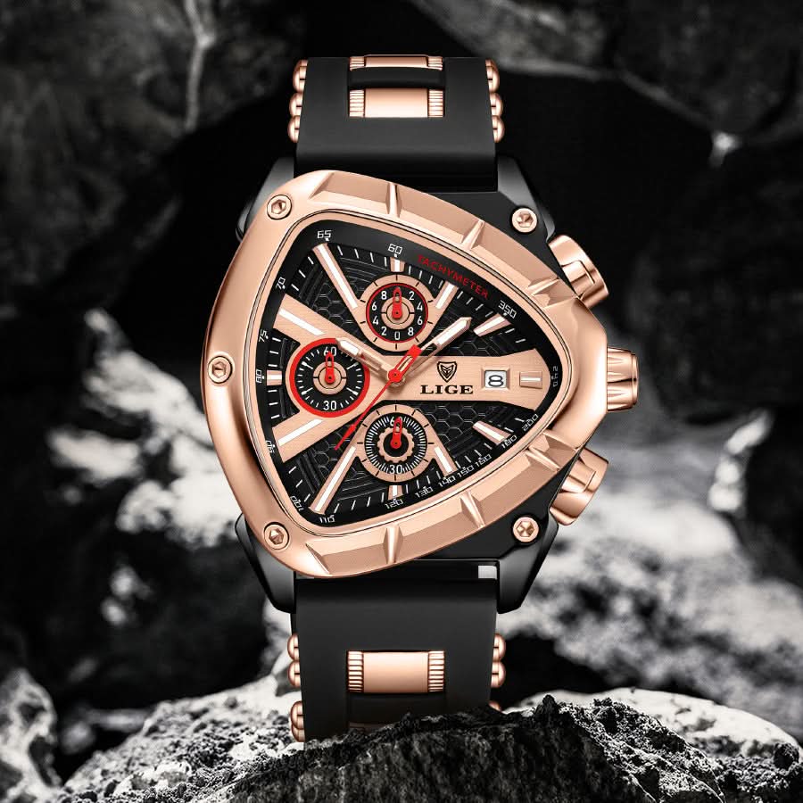 Men's Fashion Quartz Watch – Luminous Dial, Calendar Display, Silicone Strap