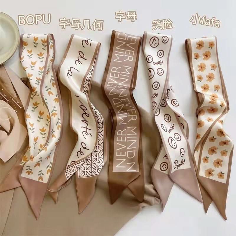 Silk Scarf Ribbon Ponytail Bow - Letter Headband Accessory (Set of 2pcs.)