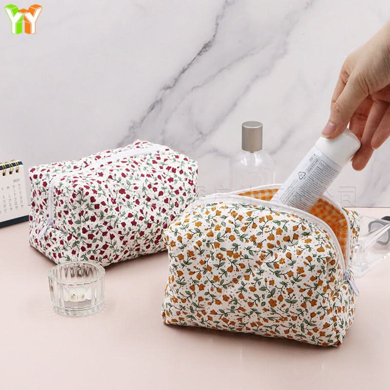 Spring Floral Large Capacity Travel Cosmetic Bag