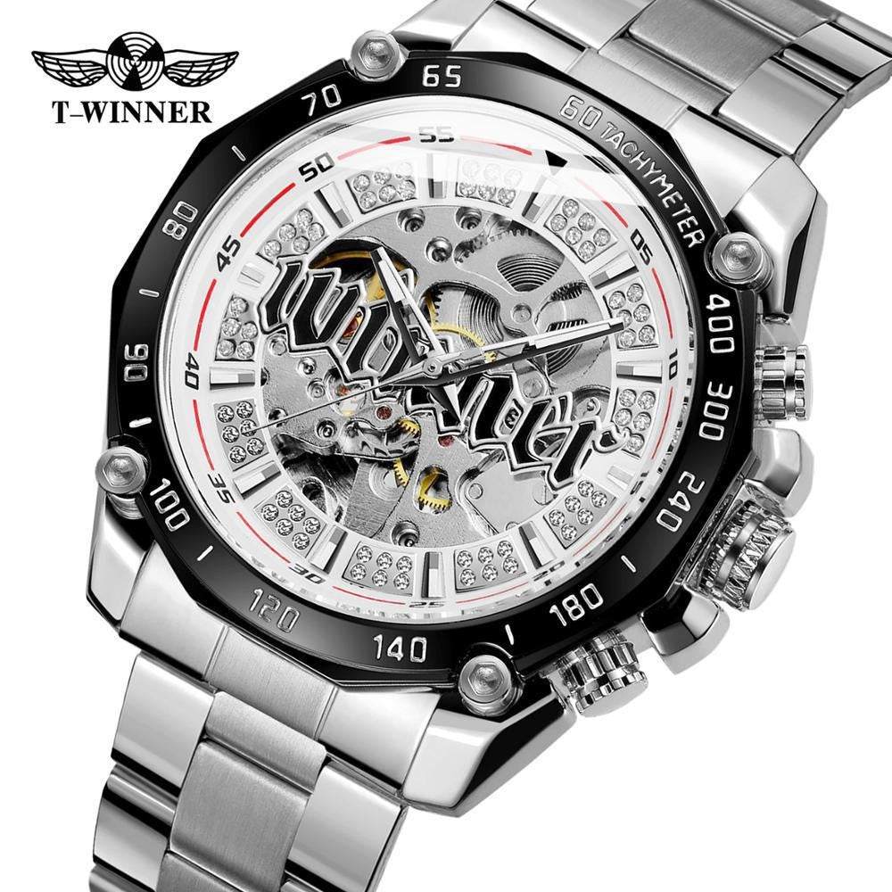 T-Winner Luxury Skeleton Automatic Mechanical Watch for Men – Fashionable Timepiece