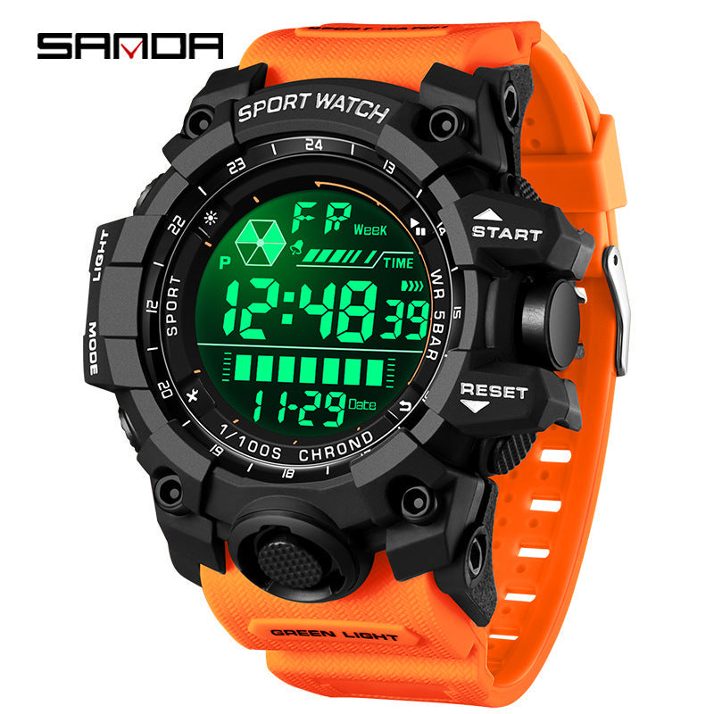 Sanda Digital Sports Watch for Students – Waterproof Multi-Function Alarm & Stopwatch